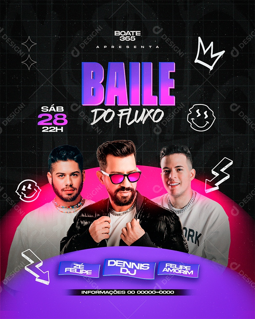 Flyer Artistas Shows Social Media PSD Editável