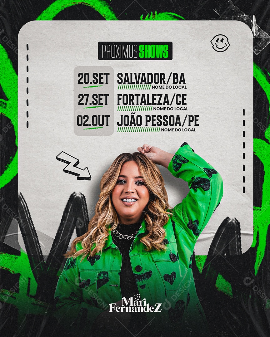 Flyer Agenda Shows Forró Social Media PSD Editável