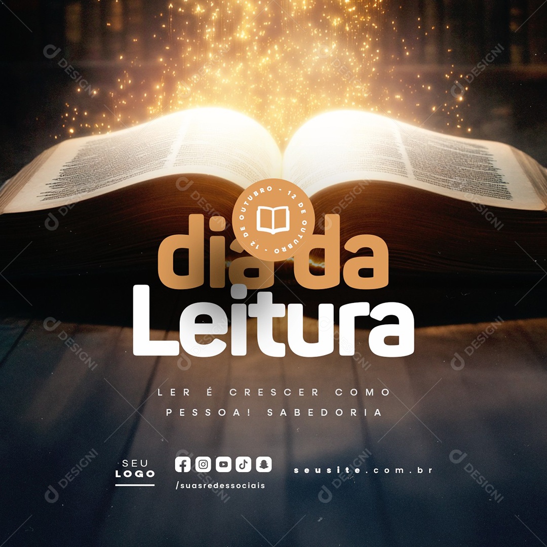 Dia da Leitura 12 de Outubro Social Media PSD Editável