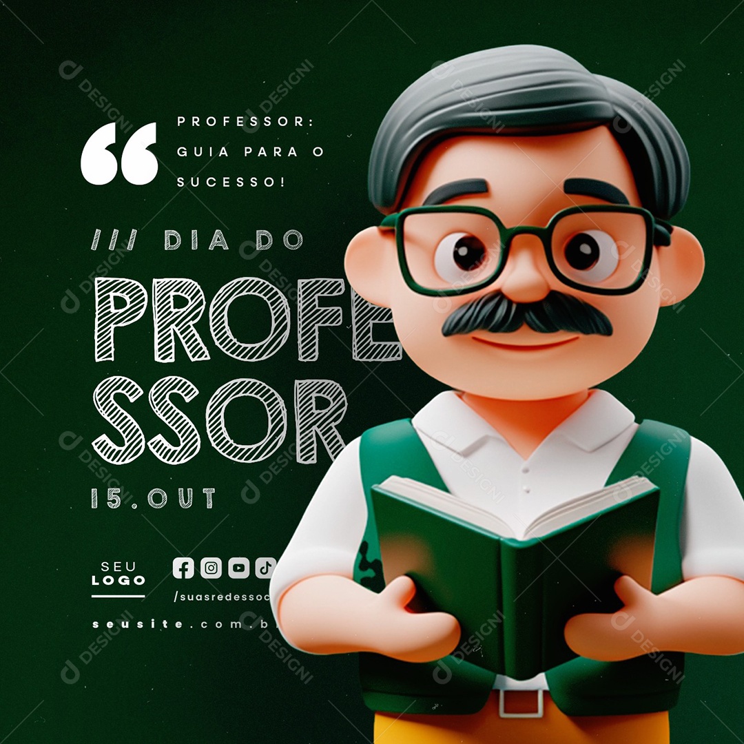 Dia Do Professor 15 de Outubro Social Media PSD Editável