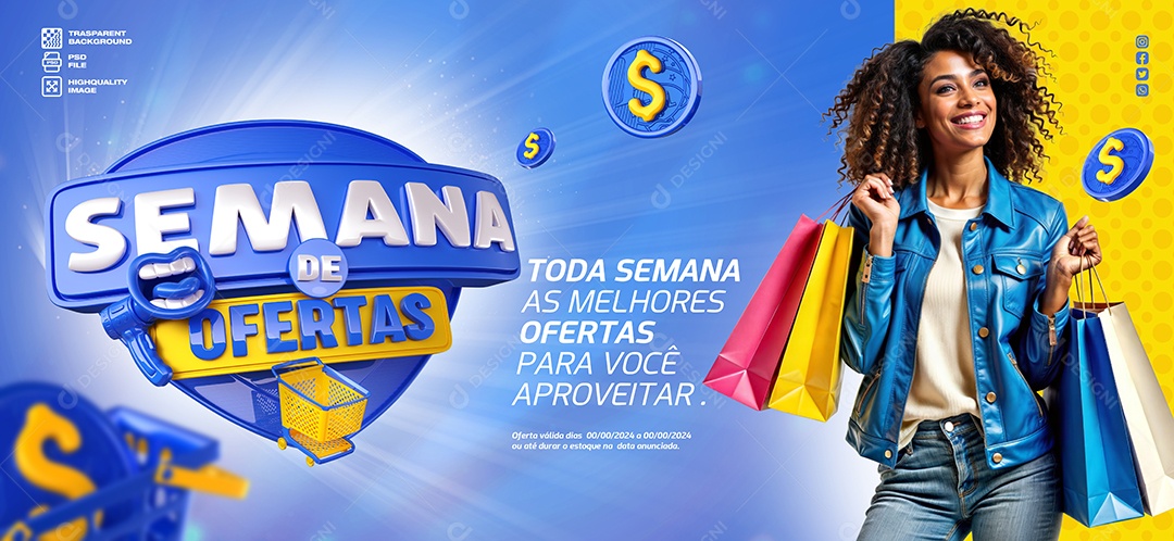 Banner Semana De Ofertas Social Media PSD Editável