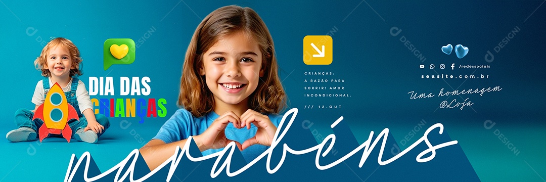 Carrossel Dia Das Crianças 12 de Outubro Parabéns Social Media PSD Editável