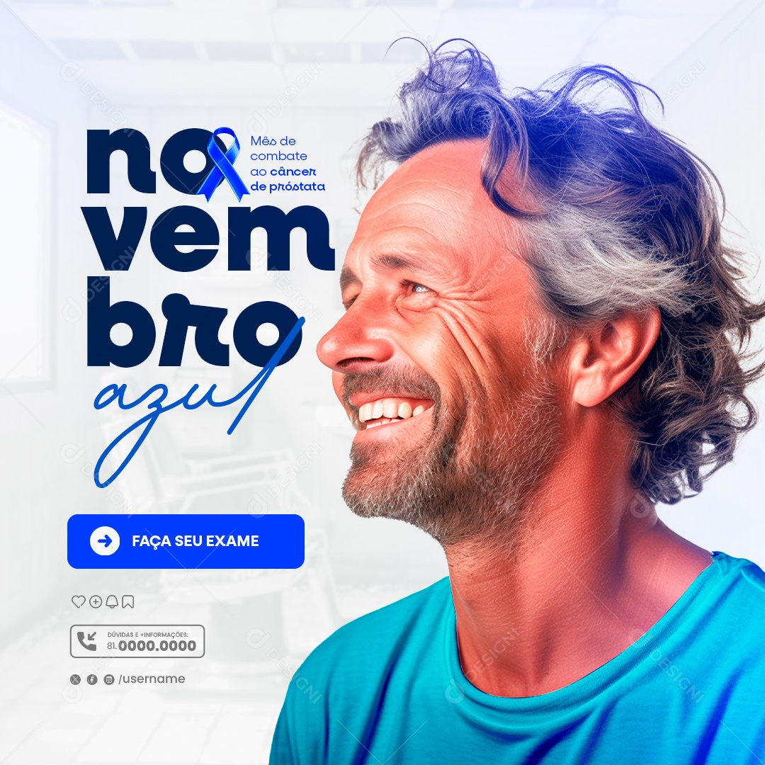 Novembro Azul Social Media PSD Editável