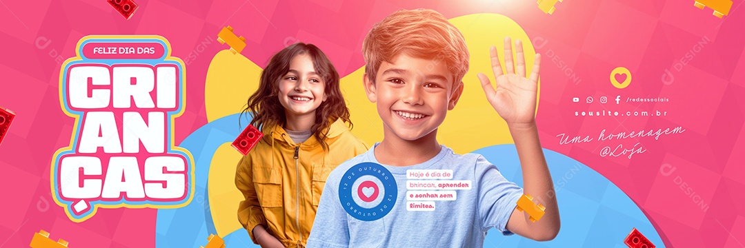 Carrossel Feliz Dia Das Crianças 12 de Outubro Social Media PSD Editável