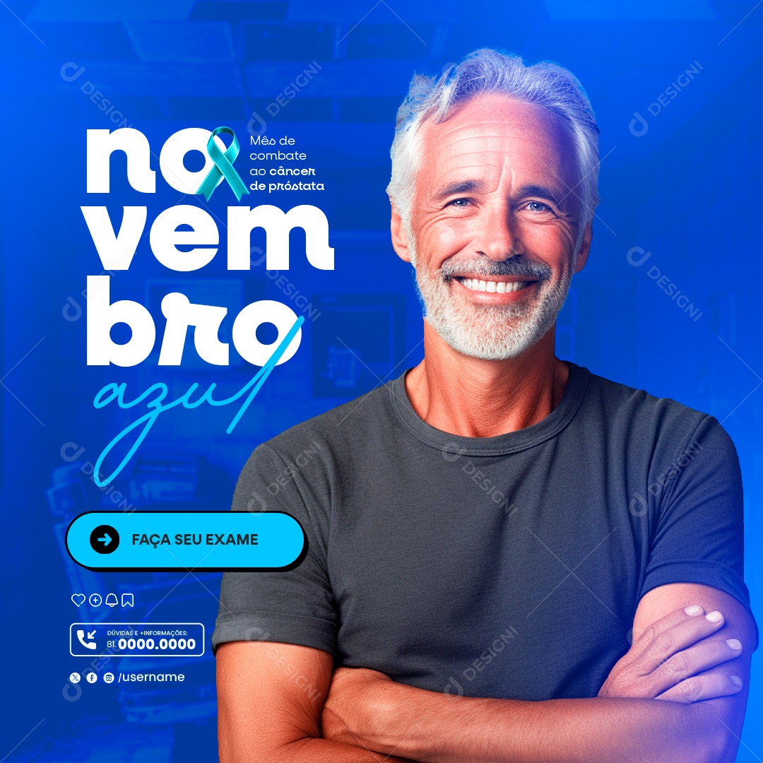 Novembro Azul Social Media PSD Editável