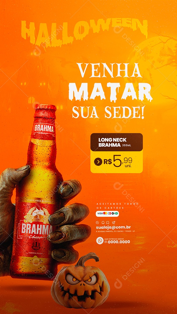 Story Cervejaria Halloween Social Media PSD Editável