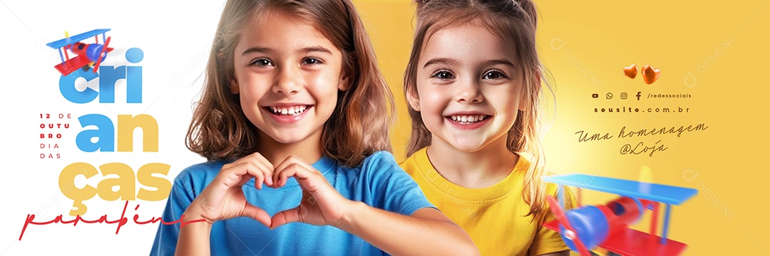 Carrossel Dia Das Crianças 12 de Outubro Parabéns Social Media PSD Editável
