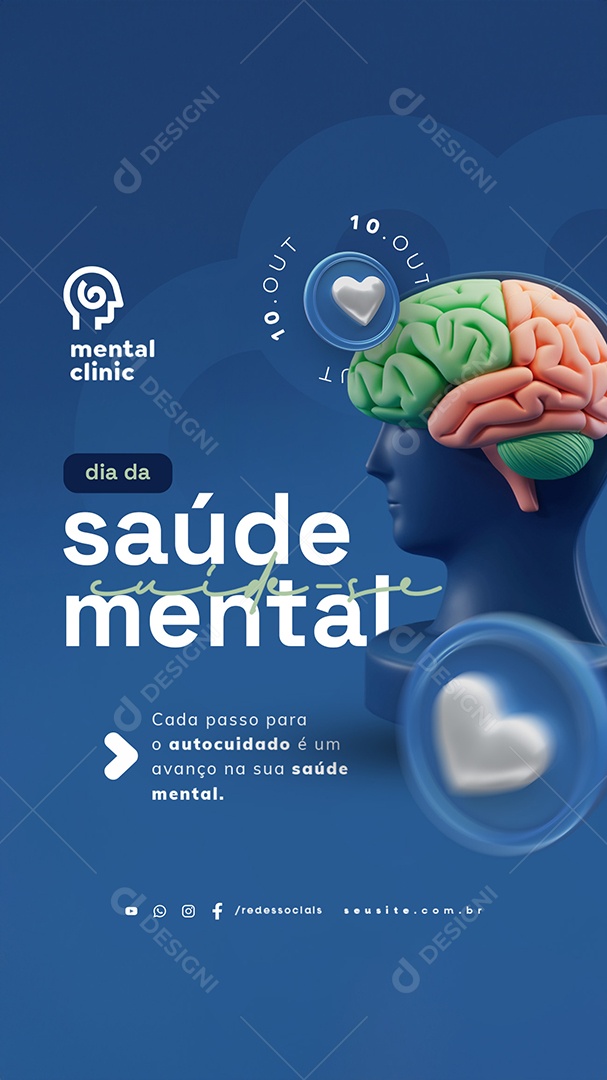 Story Dia da Saúde Mental 10 de Outubro Social Media PSD Editável