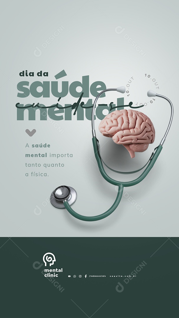 Story Dia da Saúde Mental 10 de Outubro Social Media PSD Editável
