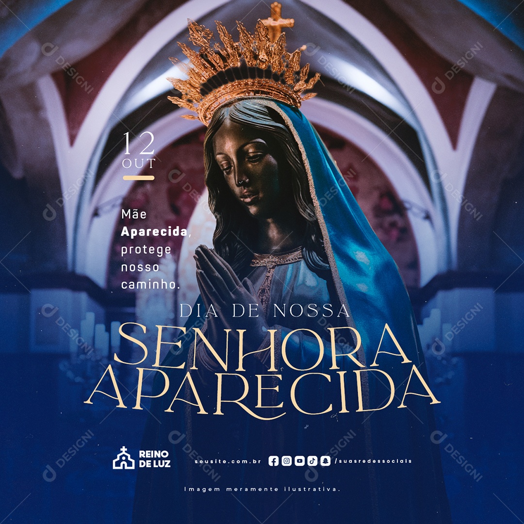 Social Media Dia de Nossa Senhora de Aparecida 12 de Outubro PSD Editável