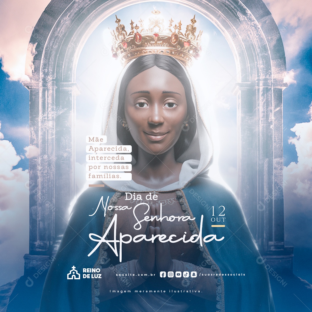 Dia de Nossa Senhora de Aparecida 12 de Outubro Social Media PSD Editável