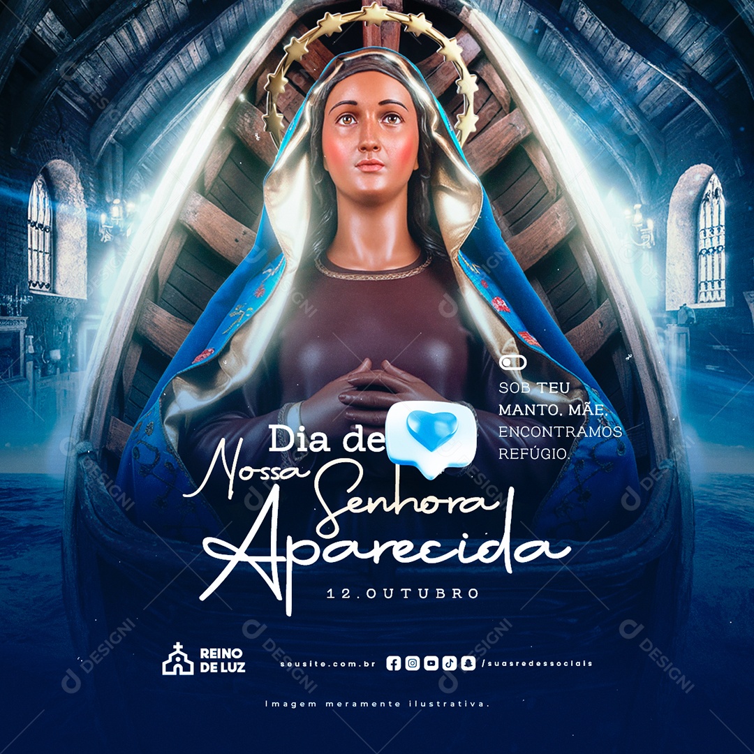 Dia de Nossa Senhora de Aparecida 12 de Outubro Social Media PSD Editável