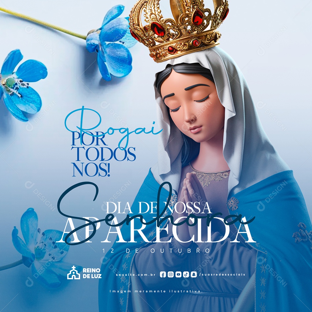 Social Media Dia de Nossa Senhora de Aparecida 12 de Outubro PSD Editável