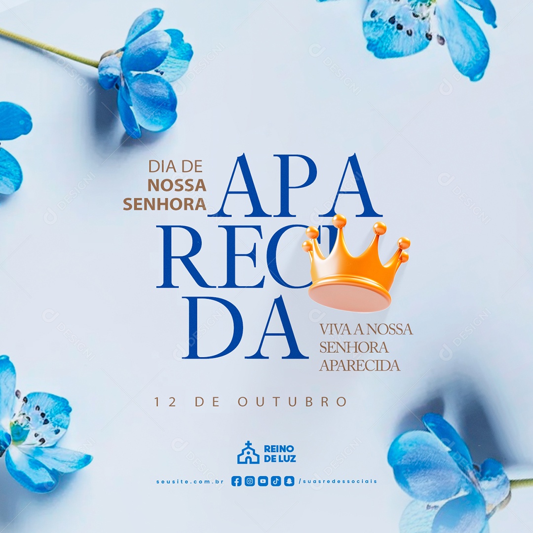 Dia de Nossa Senhora de Aparecida 12 de Outubro Social Media PSD Editável