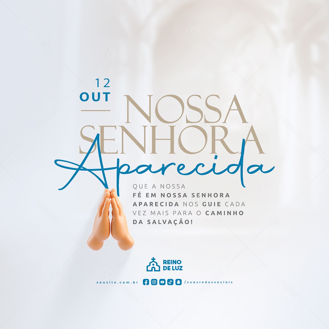 Dia de Nossa Senhora de Aparecida 12 de Outubro Social Media PSD Editável