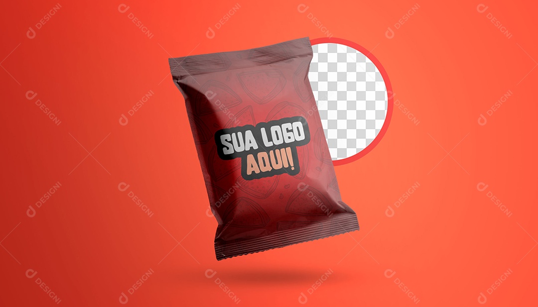 Mockup Pacote De Salgadinho Fosco Elemento 3D Para Composição PSD