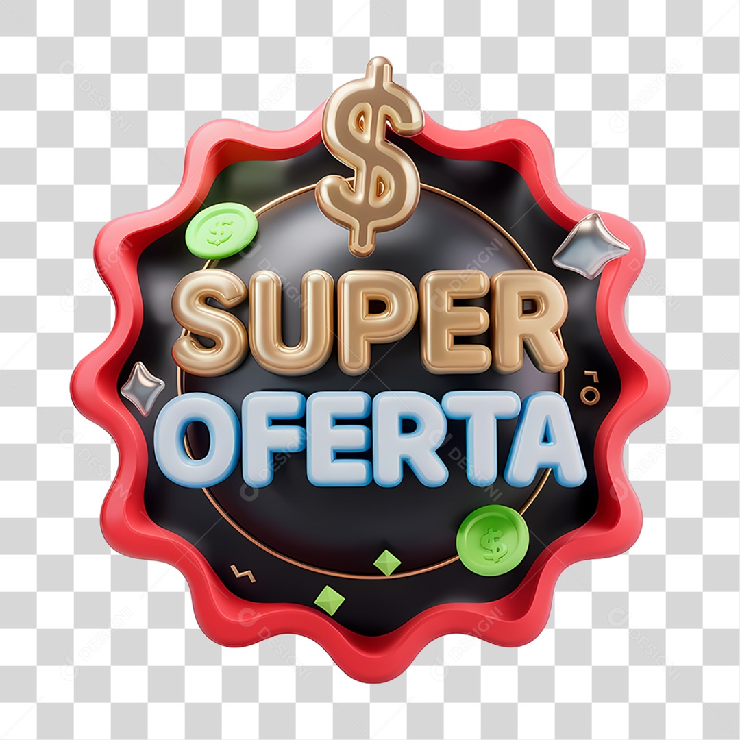 Selo 3D Super Oferta PNG Transparente