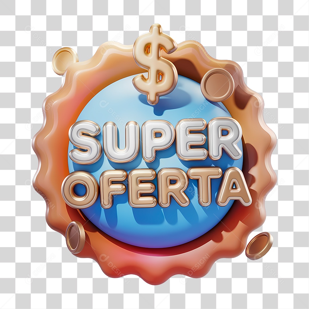 Selo 3D Super Oferta PNG Transparente