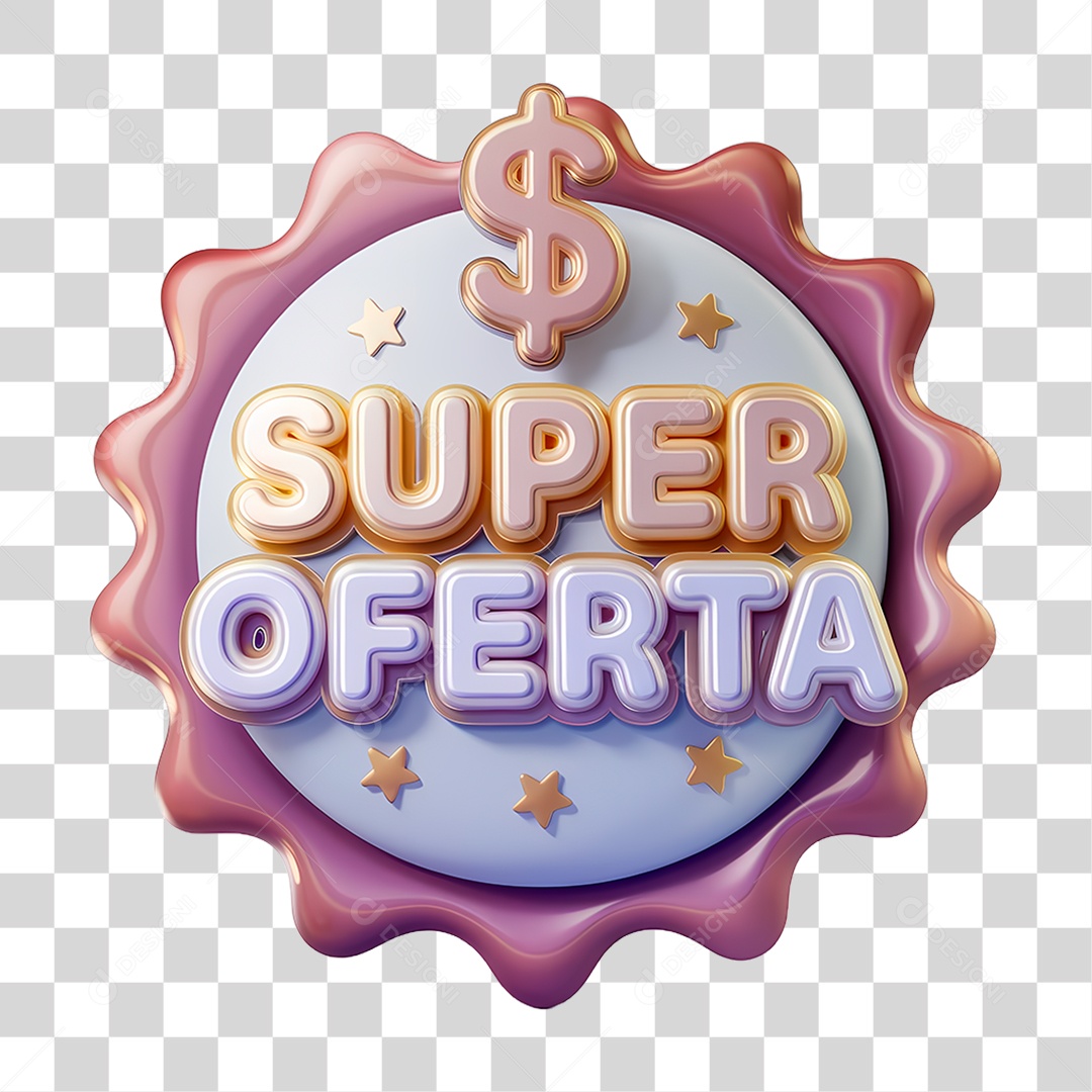 Selo 3D Super Oferta PNG Transparente