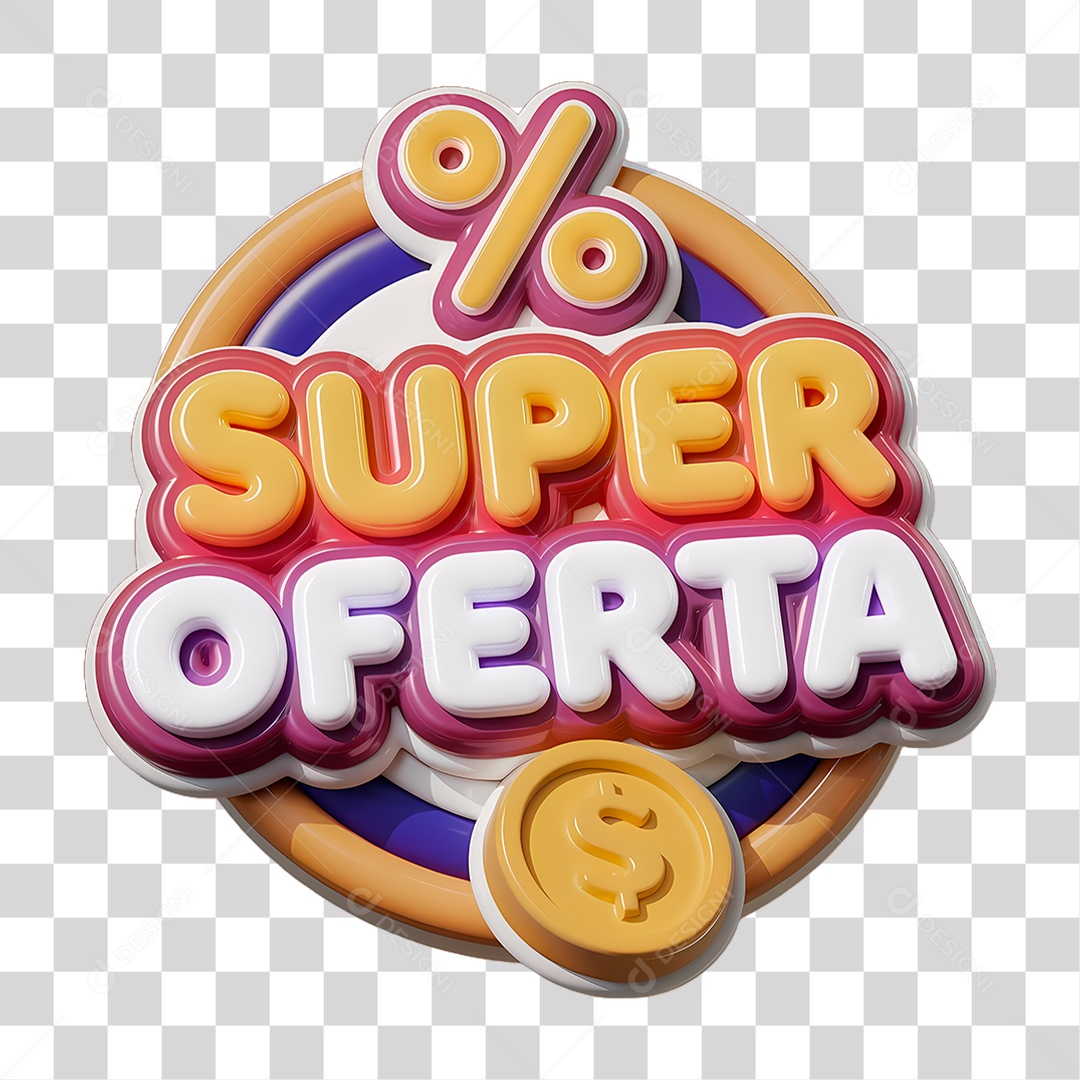 Selo 3D Super Oferta PNG Transparente