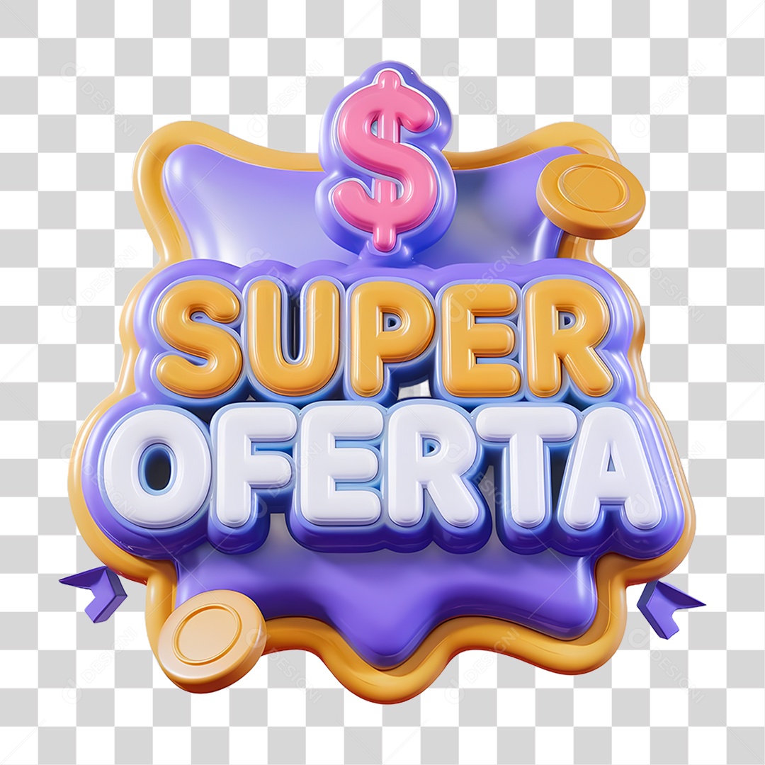 Selo 3D Super Oferta PNG Transparente