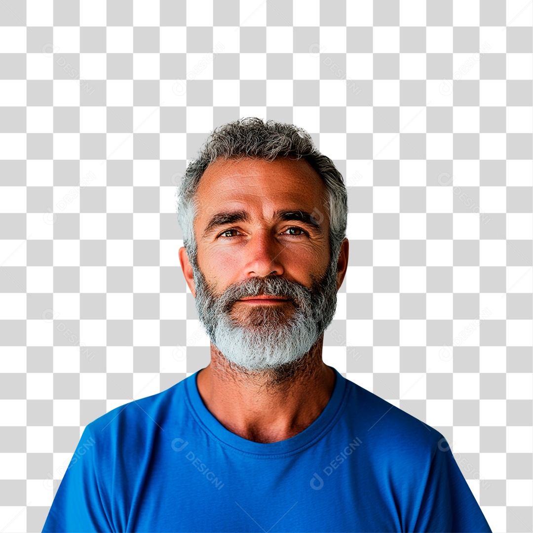 Homem de Camisa Azul PNG Transparente