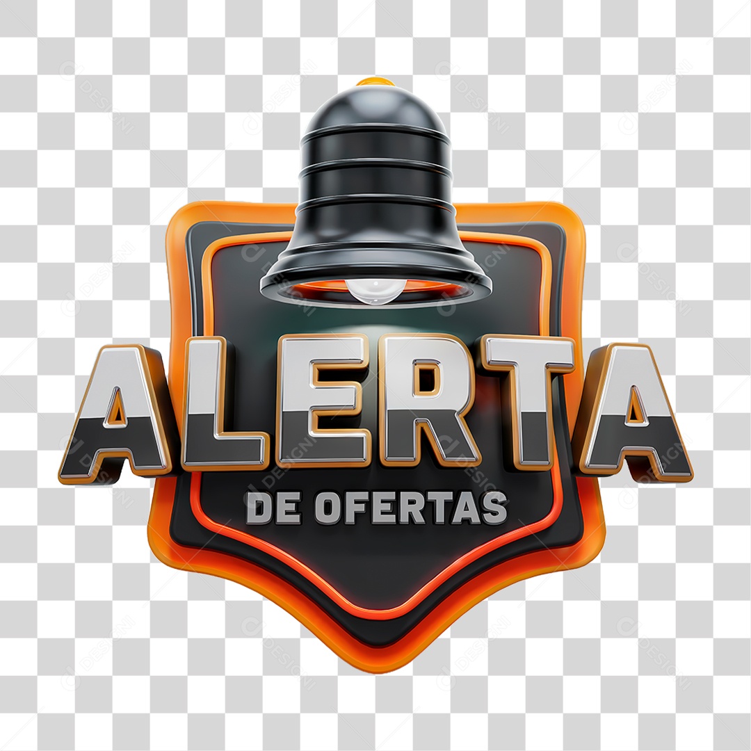Selo 3D Alerta de Ofertas PNG Transparente