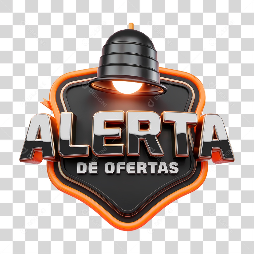 Selo 3D Alerta de Ofertas PNG Transparente