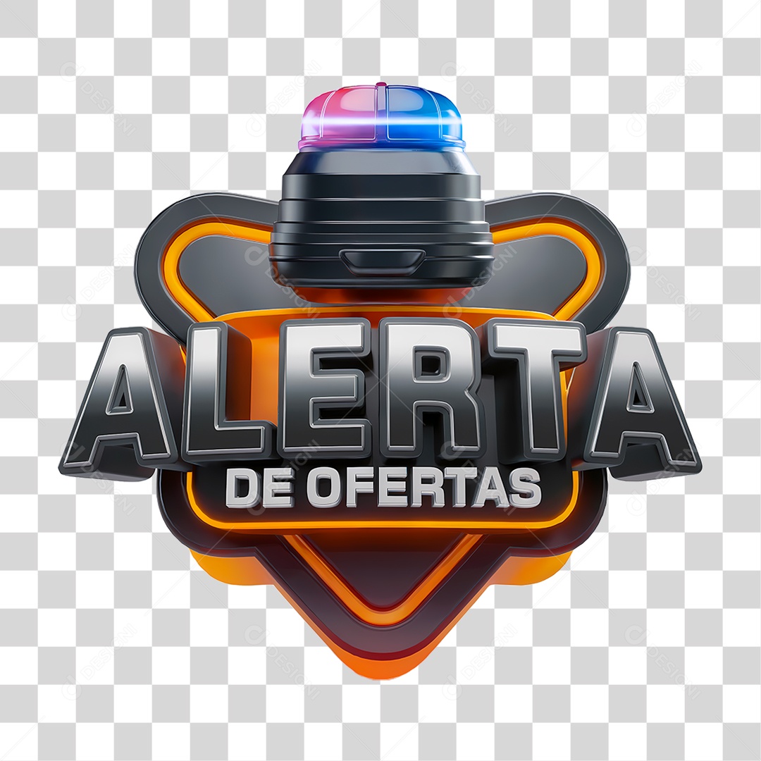 Selo 3D Alerta de Ofertas PNG Transparente