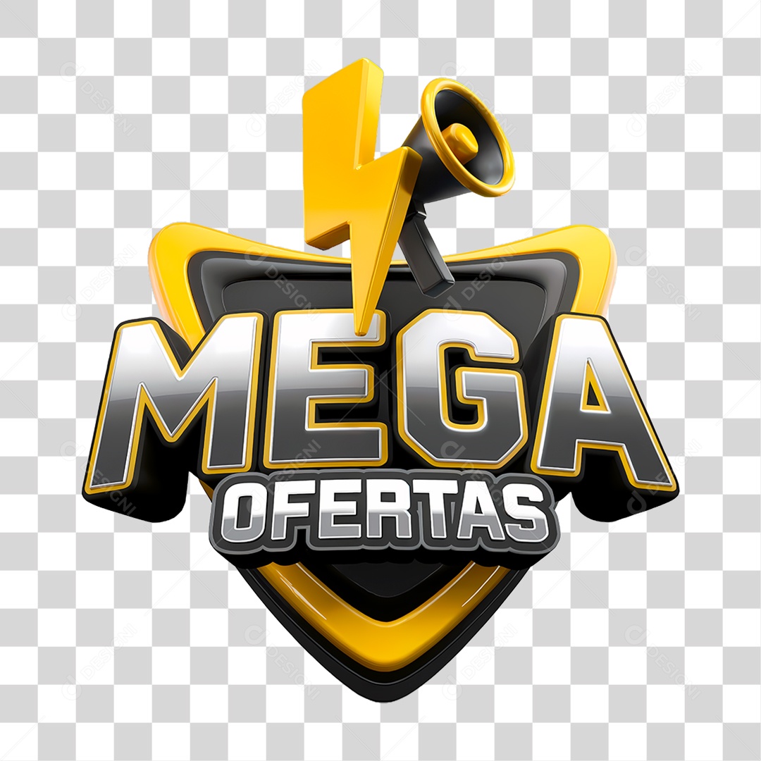 Selo 3D Mega Ofertas PNG Transparente