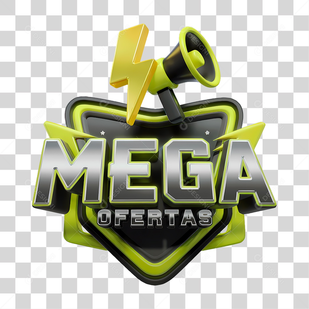 Selo 3D Mega Ofertas PNG Transparente