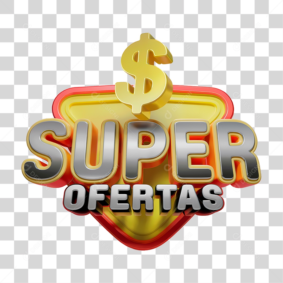 Selo 3D Super Ofertas PNG Transparente