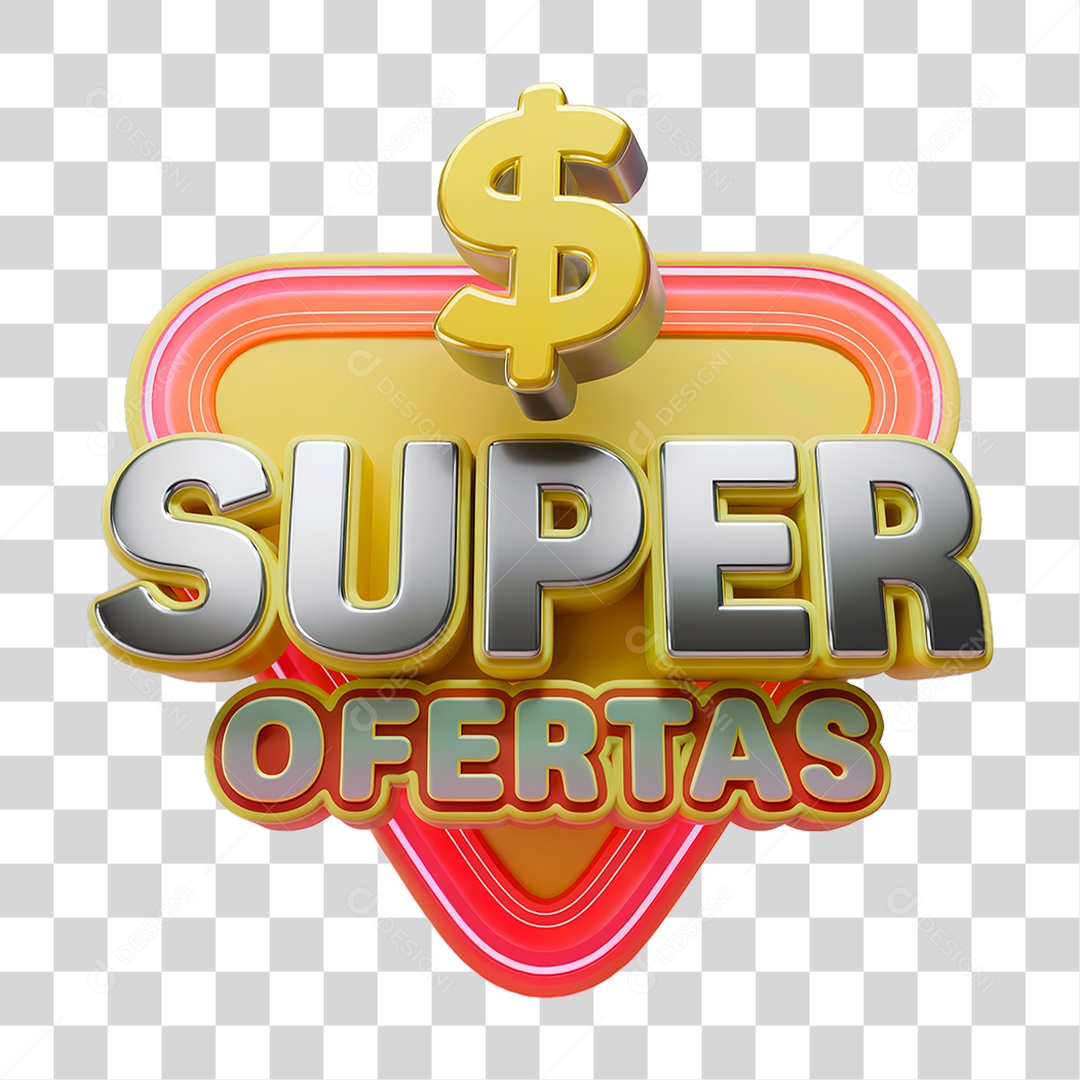 Selo 3D Super Ofertas PNG Transparente