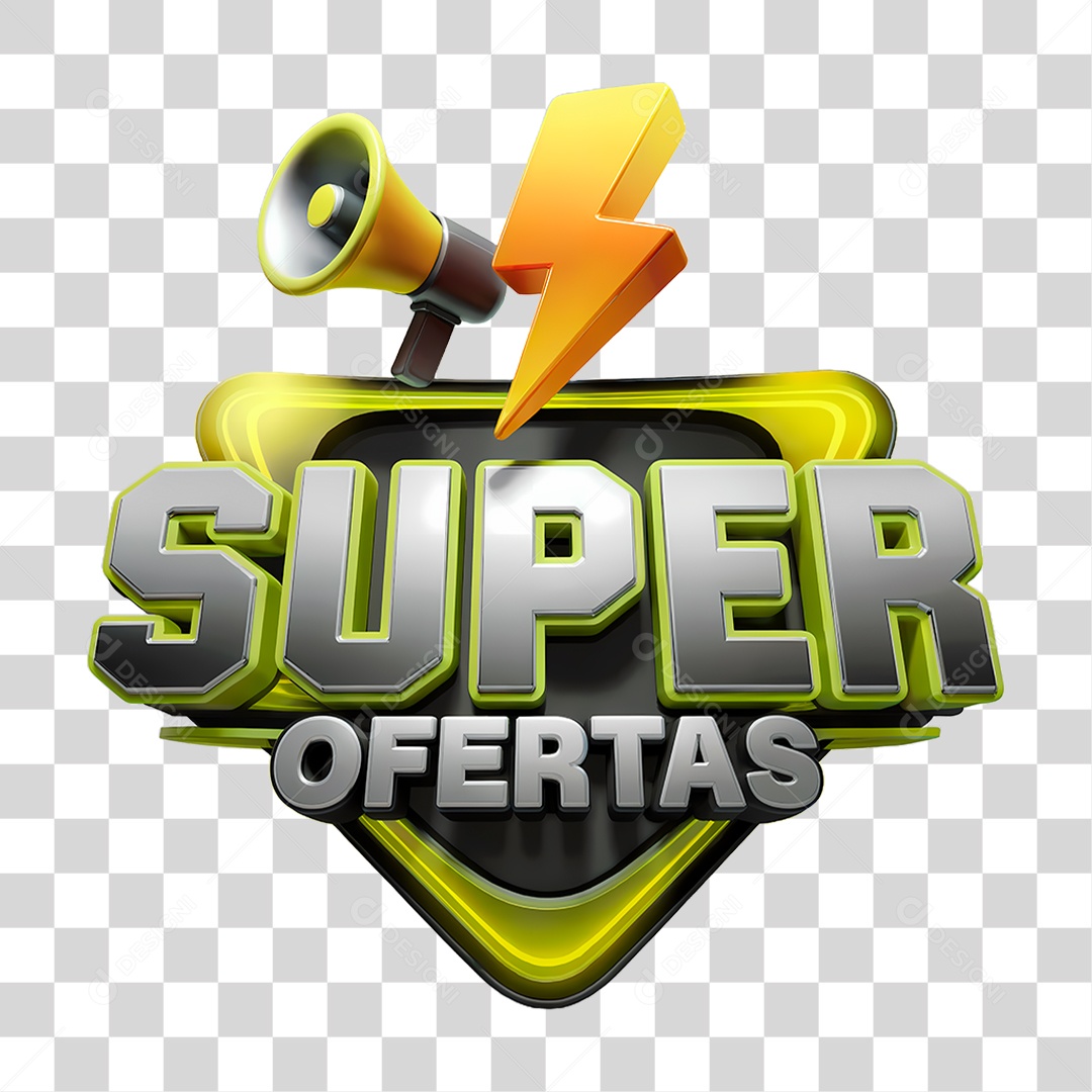 Selo 3D Super Ofertas PNG Transparente