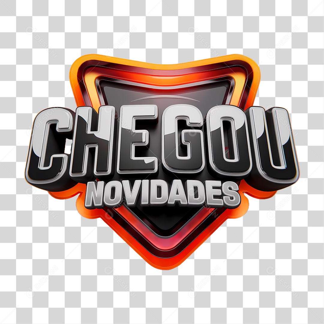 Selo 3D Chegou Novidadeas PNG Transparente