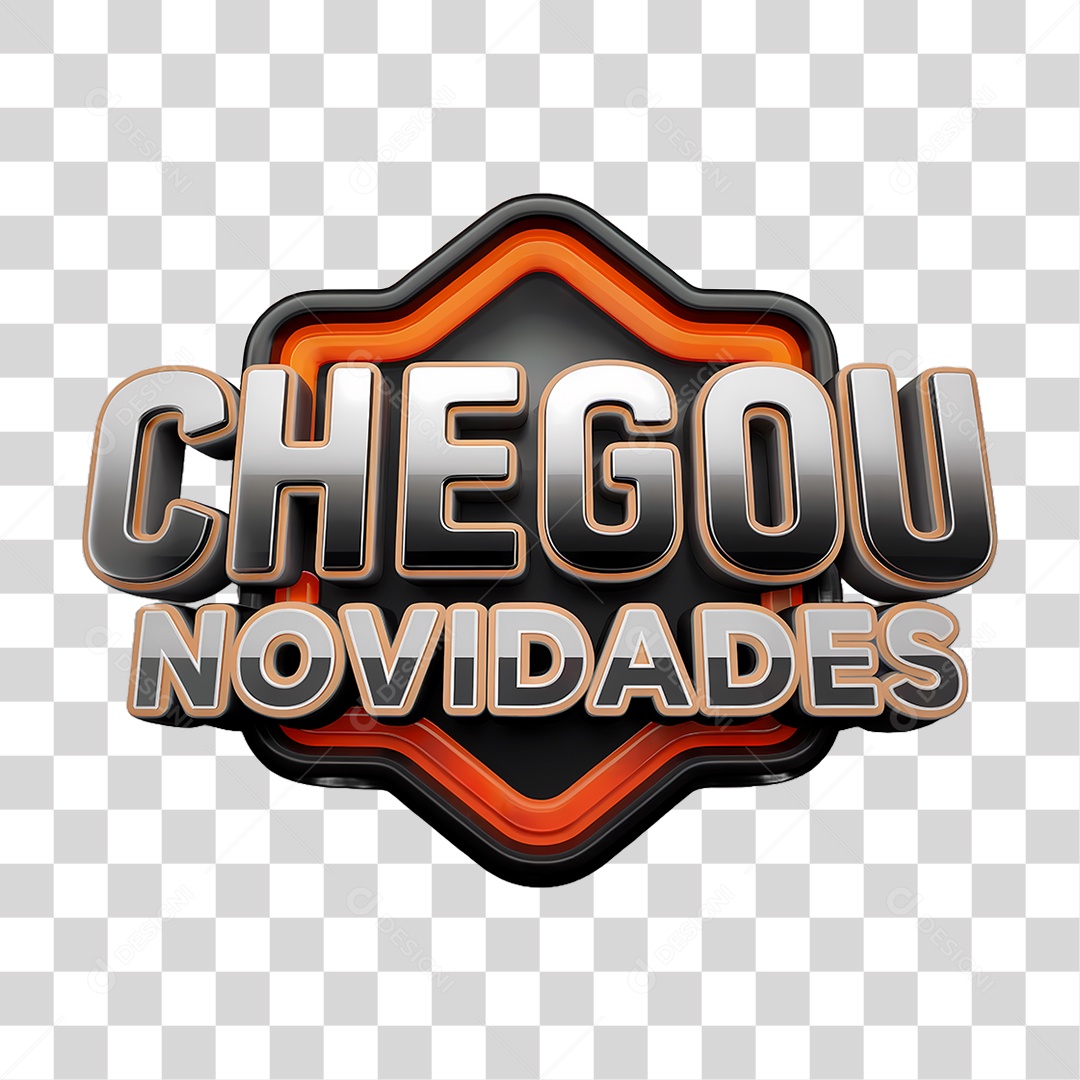 Selo 3D Chegou Novidadeas PNG Transparente