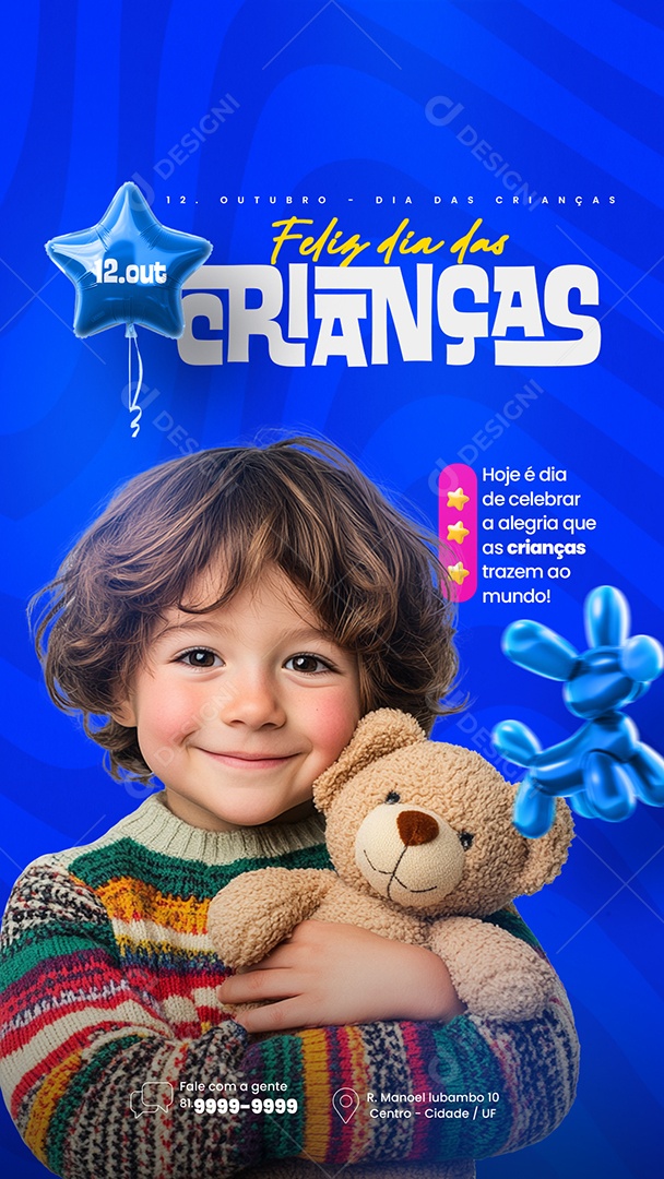 Story Feliz Dia Das Crianças 12 de Outubro Social Media PSD Editável