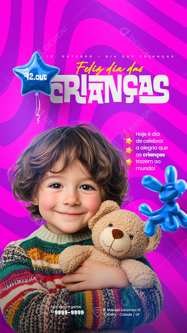 Story Feliz Dia Das Crianças 12 de Outubro Social Media PSD Editável