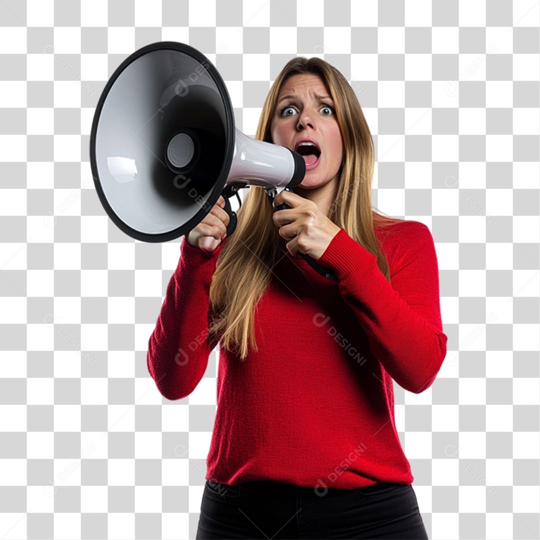 Mulher Personagem com Blusa Vermelha PNG Transparente