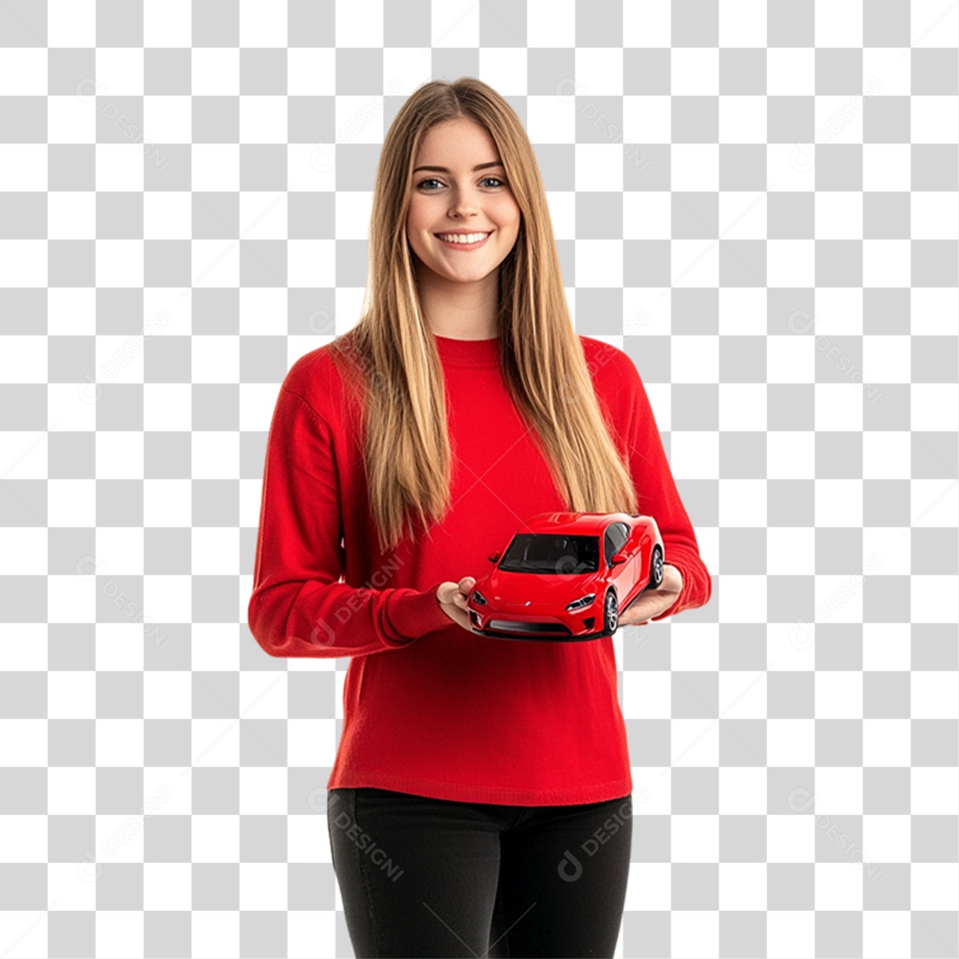 Mulher Personagem com Blusa Vermelha PNG Transparente