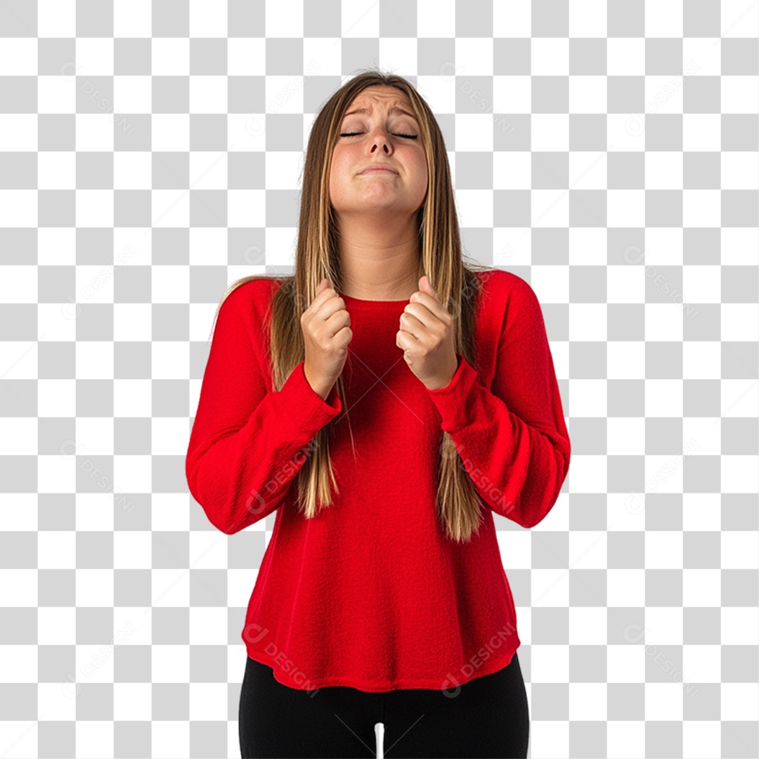 Mulher Personagem com Blusa Vermelha PNG Transparente