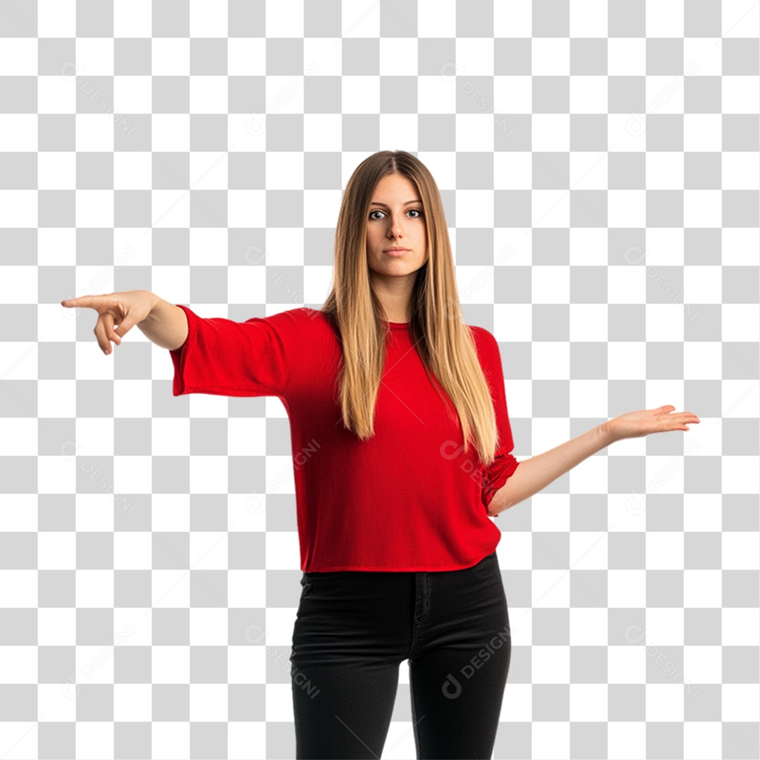 Mulher Personagem com Blusa Vermelha PNG Transparente