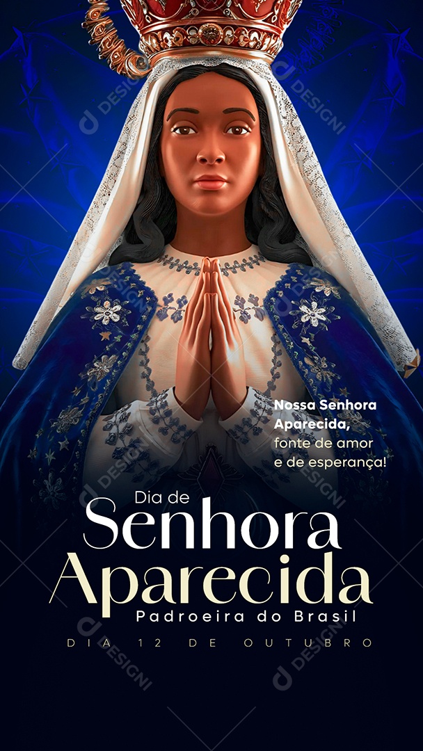 Story Dia de Nossa Senhora de Aparecida 12 de Outubro Social Media PSD Editável
