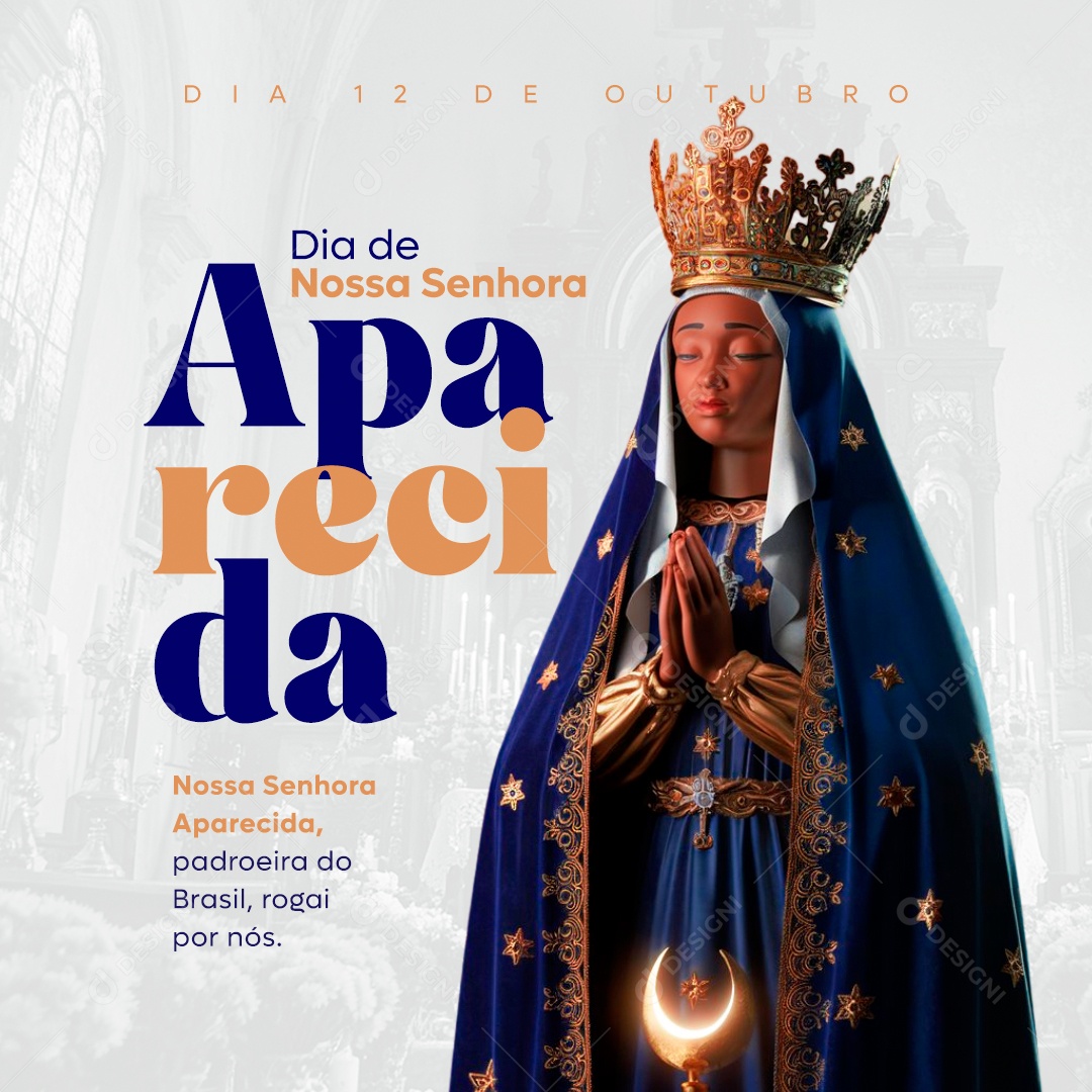 Dia de Nossa Senhora de Aparecida 12 de Outubro Social Media PSD Editável