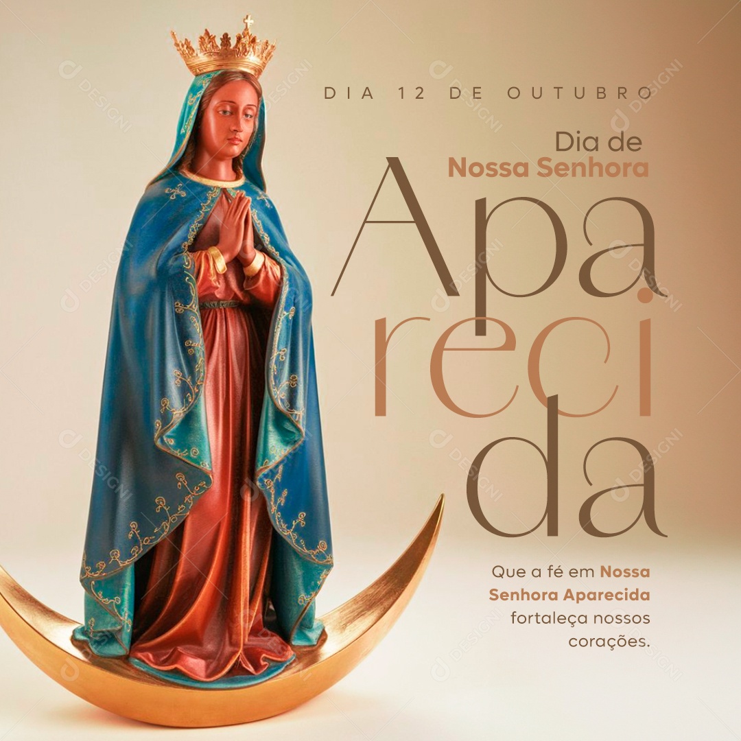 Dia de Nossa Senhora de Aparecida 12 de Outubro Social Media PSD Editável