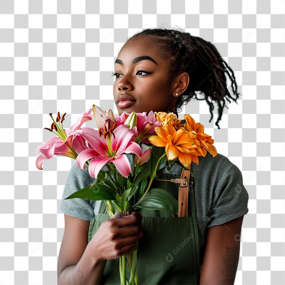 Florista Jardineira PNG Transparente