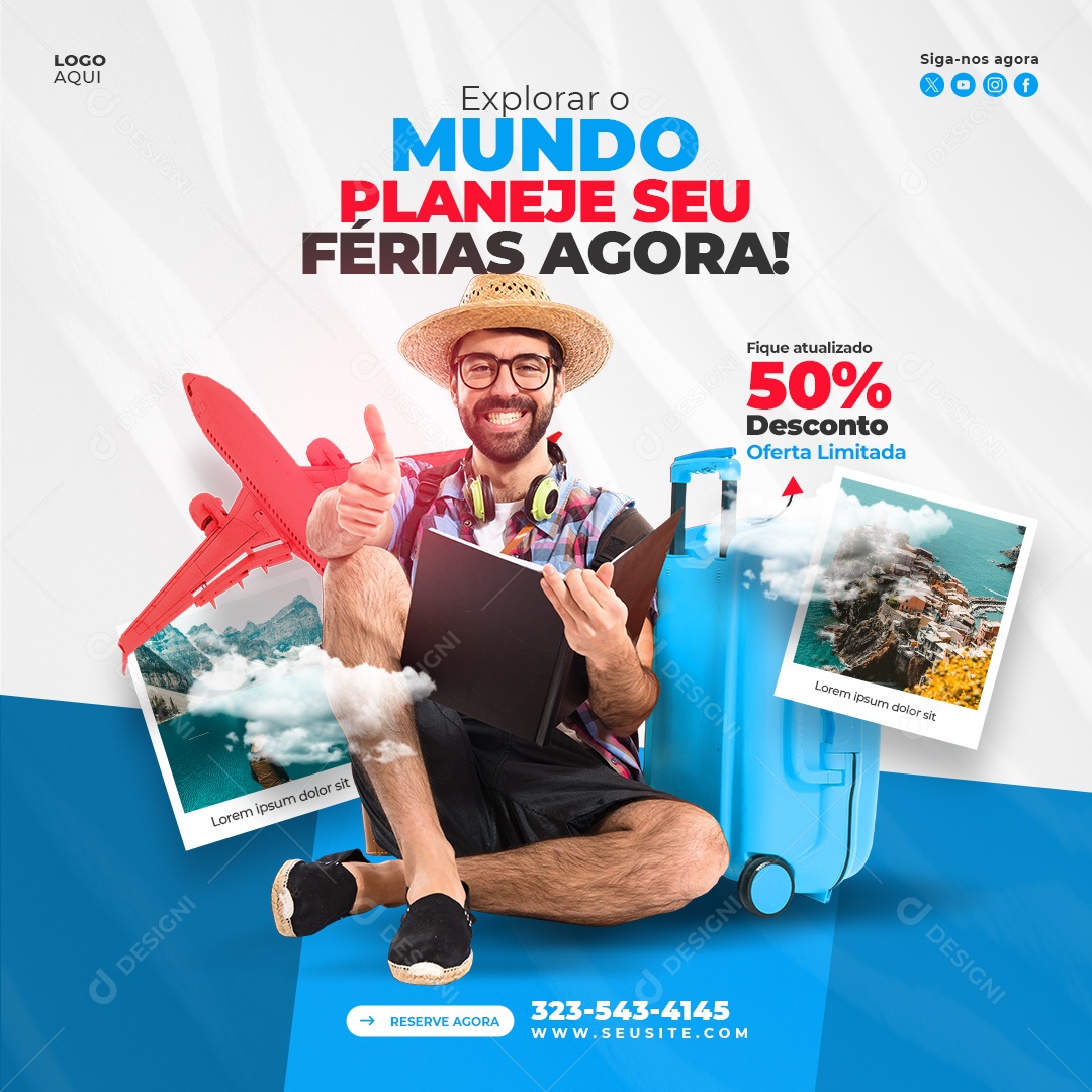 Travel Agency Explore The Social Media PSD World Editable