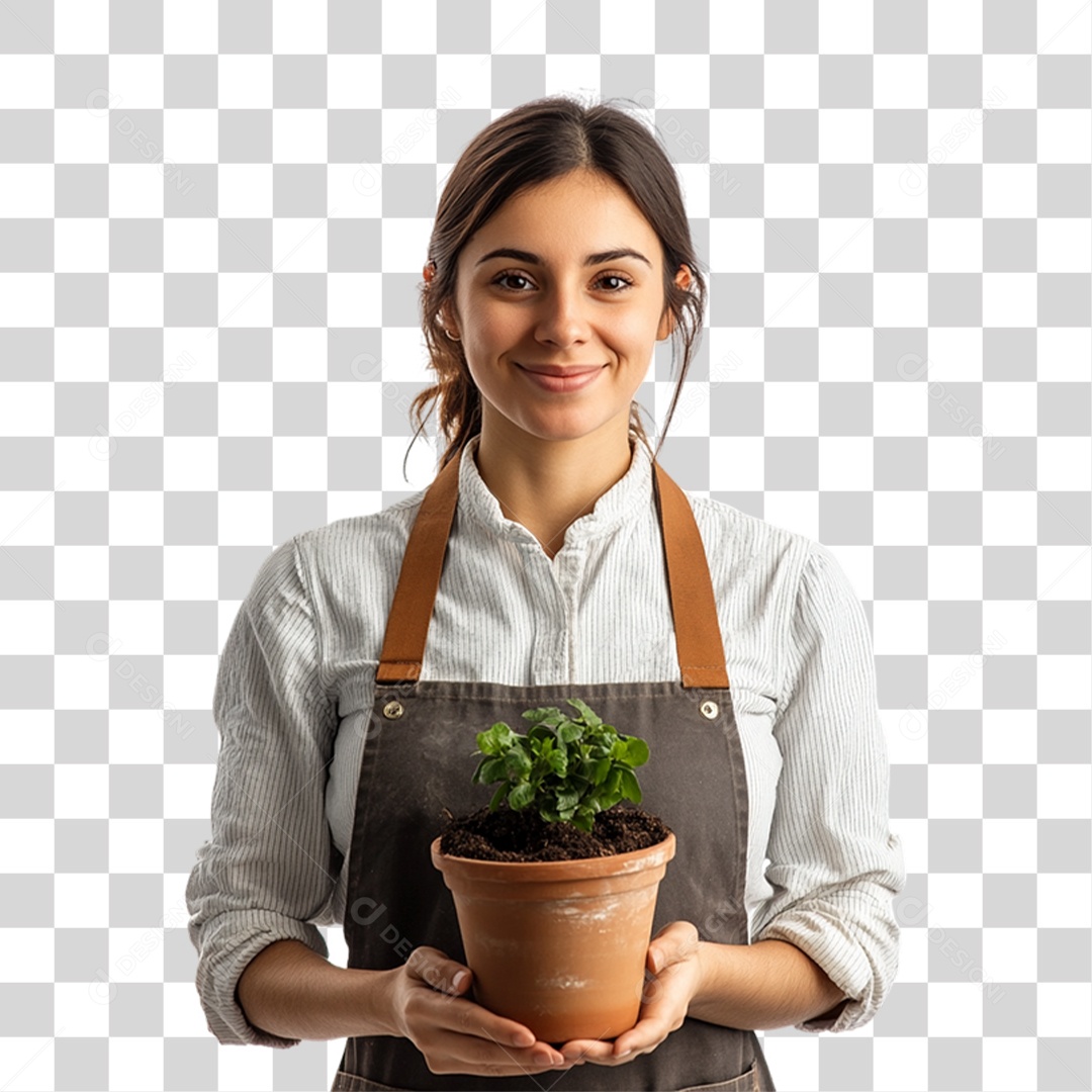 Florista Jardineira PNG Transparente