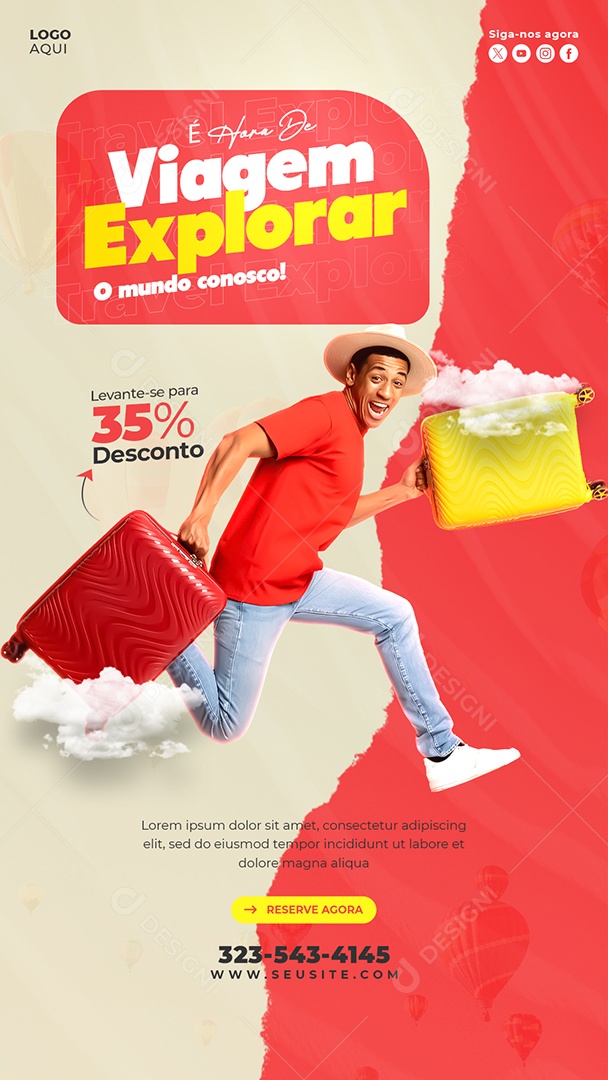 Story Agência de Viagens É Hora De Explorar Viagens Social Media PSD Editável