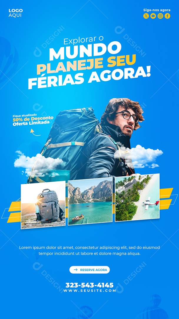 Story Agência de Viagens Explorar O Mundo Social Media PSD Editável